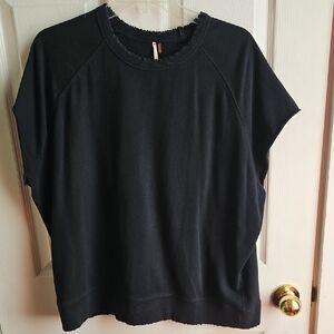 Black Women's Short Sleeve Pullover Top